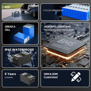 รถกอล์ฟ OTM แบตเตอรี่ลิเธียม38.4V 51.2V 76.8V เซลล์150Ah เกรดโซลิดสเตทแพ็ค BMS - Product Image 6