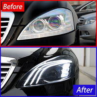 Ensemble de phares LED KGKB pour Mercedes-Benz Classe S W221 2006-2013, lentille de projecteur améliorée, feux de jour DRL, clignotants dynamiques, démarrage dynamique, Plug & Play