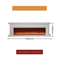 Cheminée électrique à flamme LED autoportante de style européen et américain avec éclairage LED pour la décoration intérieure du salon