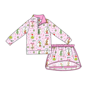 Ropa Deportiva Personalizada de Navidad para Bebés Niñas, Sudadera con Cremallera, Falda, Pantalones Cortos, Conjuntos de Ropa para Hermanas - Product Image 4