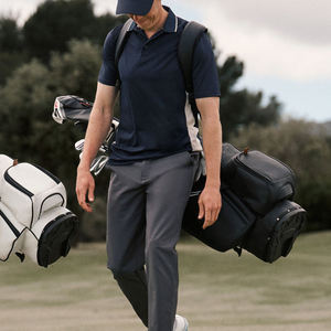 Vêtements de golf, polos de golf pour hommes et femmes, blancs et noirs, en coton et polyester, à séchage rapide, avec broderie et impression personnalisées, design personnalisé, blanc uni - Product Image 1