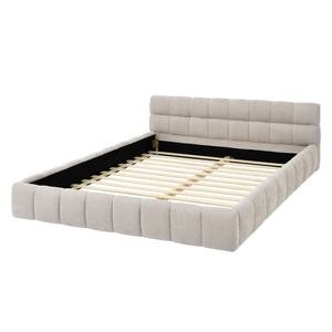 Luxury Queen Size Upholstered <strong>Bed</strong> <strong>Frame</strong> Thick Chenille Fabric Platform <strong>Bed</strong> Solid Wood <strong>Low</strong> Profile <strong>Frame</strong> - Product Image 4