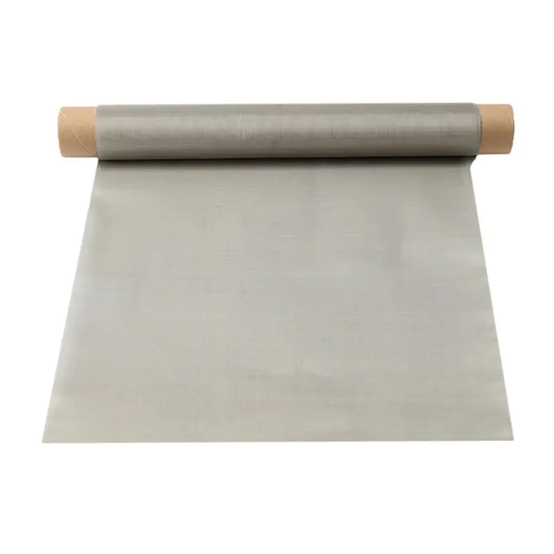 Mícron aço inoxidável prata peneira seca tela pano tecido fio