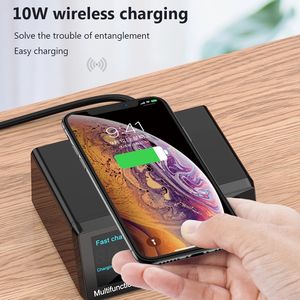 Base de carga USB inalámbrica de 100W 18W PD QC3.0 Estación de carga rápida Pantalla LED inteligente 8 puertos USB para teléfono <span class=keywords><strong>Samsung</strong></span> Huawei - Product Image 4