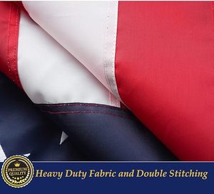 3x5 FT bandiera americana con frangia 3x5 Ft bandiera USA pesante nappa ricamata da interni stelle cucite a strisce di colore vibrante <span class=keywords><strong>Banner</strong></span> - Product Image 6