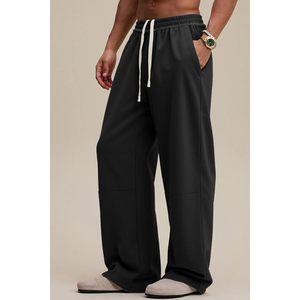 Pantalones Deportivos Holgados para Hombre FOXA, Corte Ancho, con Cordón y Bolsillos, Estilo Casual Y2K, Material Elástico de Algodón y Spandex - Product Image 6