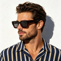 Lunettes de soleil polarisées de luxe tendance pour femmes et hommes, monture carrée rétro chic en acétate épais