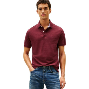 Polo Negro de Manga Corta para Hombre |   Detalles de cuello a cuadros |   Camisa Casual de Negocios Cómoda - Product Image 1