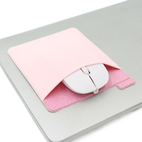 Sac de rangement pour souris d'ordinateur portable en microfibre gaufrée adhésive, universel, portable, pour souris sans fil, étui pour souris, accessoires informatiques