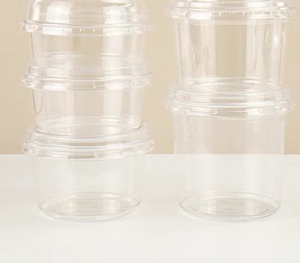 Özel tek kullanımlık PET şeffaf plastik soğuk bardak yoğurt meyve salatası kasesi ve tatlı kapaklı kupa PP PET malzeme aperatif bardak - Product Image 4
