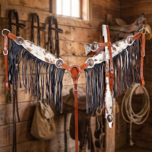 Ensemble de selle western en cuir véritable, léger, durable et de qualité supérieure, personnalisable, nouveau style saisonnier, comprend la selle, le collier de poitrage et la têtière. - Product Image 2