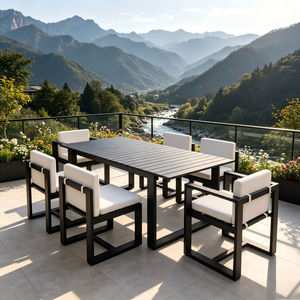 Ensemble de salle à manger d'extérieur 6 places, table et chaises en aluminium, mobilier de jardin moderne avec coussins imperméables 1. Renforcé - Product Image 4
