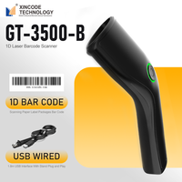 Escáner de Código de Barras con Cable Xincode 1D, Escáner de Código de Barras Láser Portátil, Lector de Código de Barras USB de Mano, Pistola de Escaneo para Express GT-3500-B