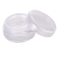 Pot de poudre libre 5g noir transparent, emballage cosmétique pour illuminateur, boîte à maquillage pour fard à paupières, petit étui rond en plastique avec tamis