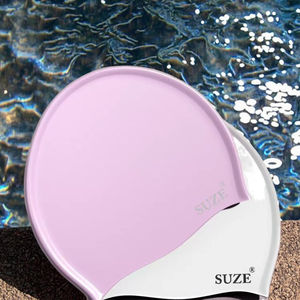 Gorro <span class=keywords><strong>de</strong></span> natación <span class=keywords><strong>de</strong></span> silicona unisex, resistente al agua, pelo largo sin estirar, diseño <span class=keywords><strong>de</strong></span> gota <span class=keywords><strong>de</strong></span> agua <span class=keywords><strong>de</strong></span> Color sólido para mujeres y nadadores adultos - Product Image 3