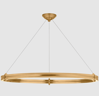 Lámpara de Araña Redonda Moderna y Minimalista Estilo Granja XZ, Iluminación Colgante Decorativa Industrial de Hierro Negro