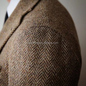 Brown Upper Class Luxurious Sell Well 3 Season Flannel Man Fashion <strong>Herringbone</strong> Suit <strong>Jacket</strong> Design for Men - Product Image 3