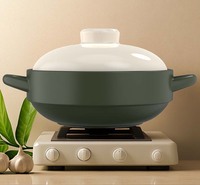 Casserole en céramique au design moderne avec couvercle Casserole en argile pour ragoût de soupe Marmite de cuisine pour le dîner et la viande