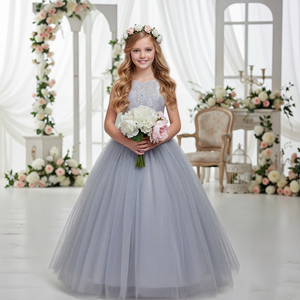 Style coréen dentelle fille robe de mariée maille colorée grande fille robes pour 12Y moelleux enfant anniversaire soirée robe de soirée - Product Image 5