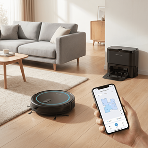 Robot Aspirador y Fregador Automático, 120-150 Minutos de Autonomía, Base de Recolección de Polvo Grande de 3.5L, Autocargable, Limpiador de Pisos Inteligente para el Hogar - Product Image 2