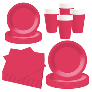 DAMAI Solid Color Party Supplies Red Paper <b>Dinnerware</b> <b>Set</b> Disposable <b>Dinnerware</b> <b>Set</b> 7 Inch 9 Inch Plate Paper Cup Cutlery Napkin - Product Image 3