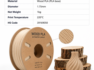 Filamento PLA de Madera al por Mayor de Fábrica, 1.75mm, Textura Similar a la Madera, Moldeado para Impresora 3D, Acabado Mate Natural, Bambu Lab para 220C - Product Image 5