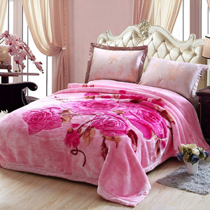 Bán Buôn Trong Kho Sang Trọng In Dày Sherpa Lông Cừu Chăn Siêu Mềm Mùa Đông Đỏ Nặng Raschel Mink Chăn - Product Image 6