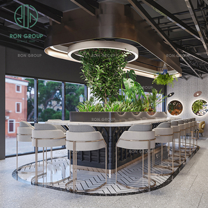 Chaises de bar et tabourets de restaurant haut de gamme, robustes et durables, <span class=keywords><strong>avec</strong></span> structure en acier inoxydable et revêtement en cuir, mobilier commercial pour pub. - Product Image 3