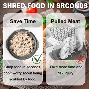 Trituradora de carne de pollo, herramienta de trituración de pechuga de pollo, trituradora de carne de cocina giratoria, Máquina trituradora con cubierta transparente - Product Image 2