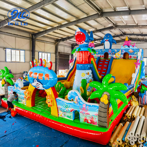 Château gonflable commercial pour enfants, parc de glissades, structure de saut, en PVC, certifié ASTM, pour 48 personnes - Product Image 1