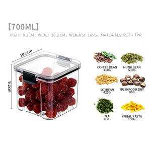 4 Kích Thước Hiện Đại Pet Nhựa Thẳng Đứng Thùng Trong Suốt Đa Chức Năng Thực Phẩm Lưu Trữ Container Cho Phụ Kiện Nhà Bếp Silicone Kín - Product Image 3