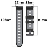 Bracelet en silicone double couleur 22mm pour accessoire de bracelet de montre intelligente Garmin Forerunner 965/955