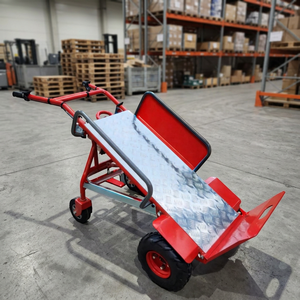 Chariot à plateforme à quatre roues en acier rouge TAYO INDUSTRIES avec revêtement en poudre, usage industriel durable - Product Image 3