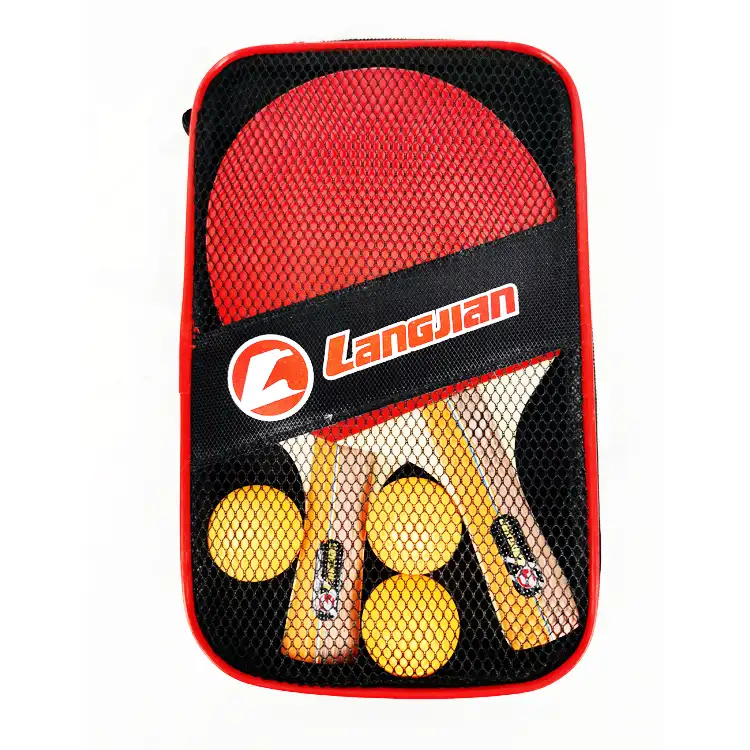 Wholesale Ping Pong Paddle Set Includes 2 Table Tennis Rackets and 1 Portable Mesh Bag raqueta de tenis mes Black and Red Color