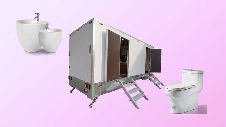 Modern Portable Restroom Trailer with Shower - Outdoor Toilets