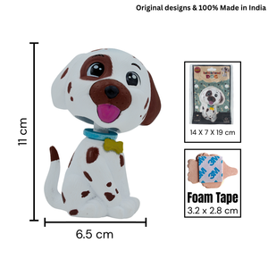 Bobblehead Dog White with Brown Dots est un animal mignon et ludique, parfait pour votre tableau de bord de voiture, votre bureau ou votre décoration intérieure. - Product Image 4