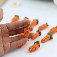 3-3.5Cm Mini Oranje Kleur Wortel Katoen Haakfruit 3d Handgemaakte Kleding-En Kledingaccessoires