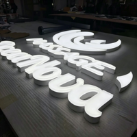 Lettres en acier inoxydable rétroéclairées personnalisées, lettres en relief 3D, enseigne publicitaire et décorative murale avec face en acrylique, installation facile