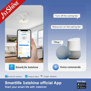 1stshine Ventilador de techo 7 Blanco ABS Plástico Aspas simples Ventilador de techo eléctrico montado al ras con Led y control remoto - Product Image 6