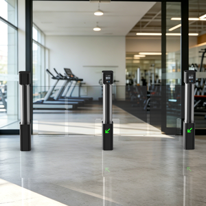 Porte tournante coulissante en alliage d'aluminium, porte de sécurité en verre, porte de sécurité coulissante avec RFID et alarmes d'intrusion pour salle de sport CE EN - Product Image 1