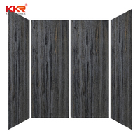 KKR Usine personnalisée Hôtel Villa Appartement Salle de bain Accessoires Murs Pierre Douche Surround Gris Blanc Marbre Douche Panneau mural