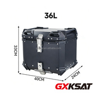 Coffre de moto GXKSAT, durable, léger, universel, en alliage d'aluminium, pour coffre arrière de moto, 36L, 45L, 56L, 65L