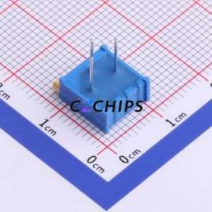 Resistencia Ajustable/Potenciómetro 3296P-1-104LF, Componente de Orificio Pasante (THT)-3P, 9.5x4.8mm, Resistencia de 100kOhm, 10%, 500mW, 100ppm ℃ - Product Image 2