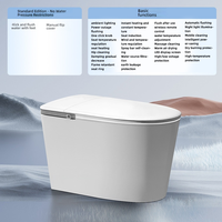 Ensemble de toilettes intelligentes automatiques avec chasse d'eau automatique, télécommande, auto-nettoyage, bidet électrique intelligent pour salle de bain