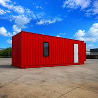 Bureau Conteneur Préfabriqué Rouge à Conception Intimité, Laboratoire Mobile Modulaire, Studio Privé, Kiosque Conteneur Moderne, Cabine Préfabriquée