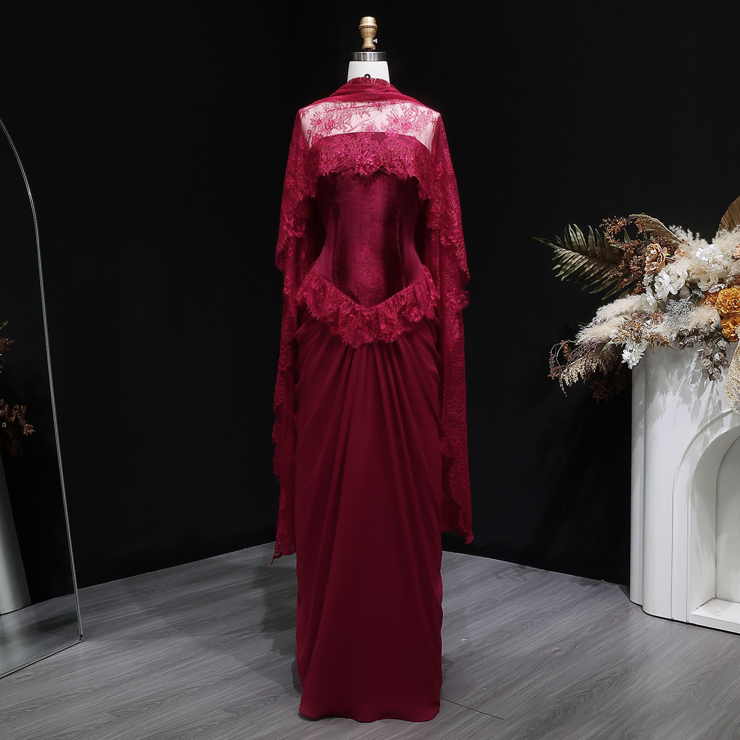 Verified Supplier Burgundy Dress Long Customizable Options | Alibaba.com