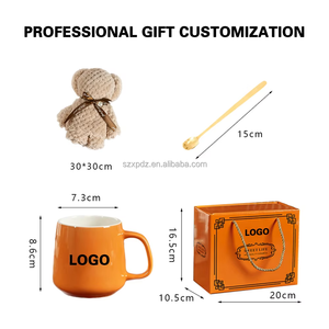 Xp-Promos Relatiegeschenksets Bekers Keramische Meerkleurige Geschenkdoos Milieuvriendelijke Warme Drank Thee Melkwater Koffiemokken Met Handdoek - Product Image 5