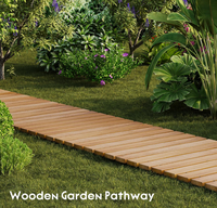 Dalles de chemin en bois droites antidérapantes résistantes aux intempéries, pour allée extérieure, chemin décoratif pour jardin, cour arrière, plage