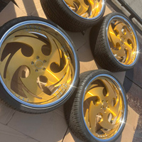 Jantes en alliage d'aluminium forgées sur mesure RCSR de 18 à 26 pouces, couleur or, 5x120.65, avec volant assorti pour Monte Carlo, Olds Cutlass, GMC, Chevy