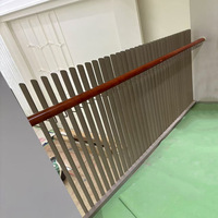 Rampe d'escalier en acier inoxydable 304 et bois de hêtre, style minimaliste moderne, pour villas duplex ; Escalier courbé/droit sur mesure